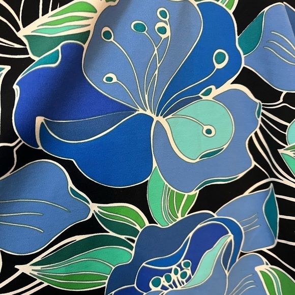 New Lands End Tankini Black Deco Floral with Underwire Bra women’s 10 - Picture 5 of 10